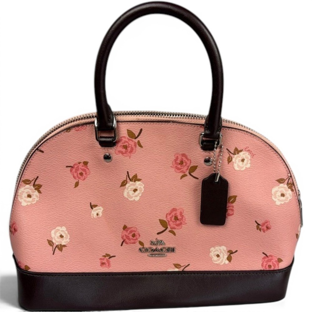 Coach Mini Sierra Satchel Petal Multi Floral Pink Leather Handbag F66878 NEW